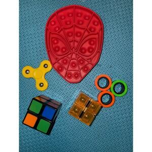 Fidget toys Pop It Spiderman Rubix magnet cubes kids great condition
